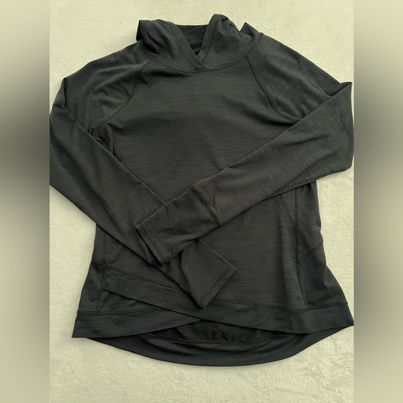 Apana Black Hoodie Athleisure Asymmetrical Top, Size M - Picture 6 of 13